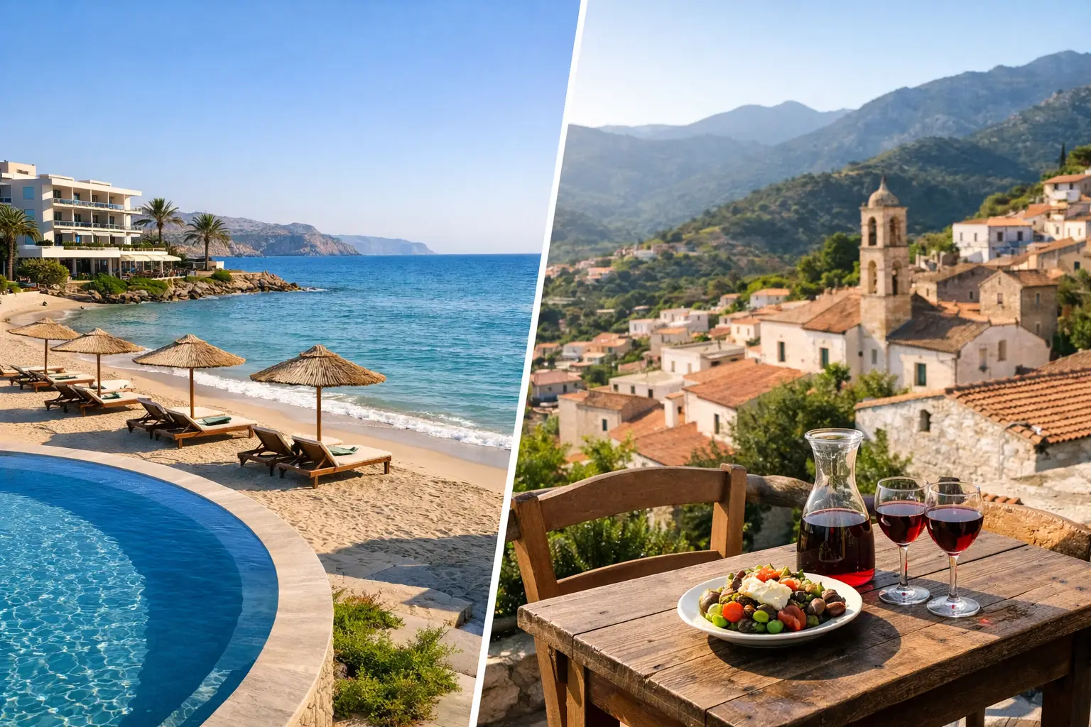 Beachfront Stay vs Village Stay in Crete