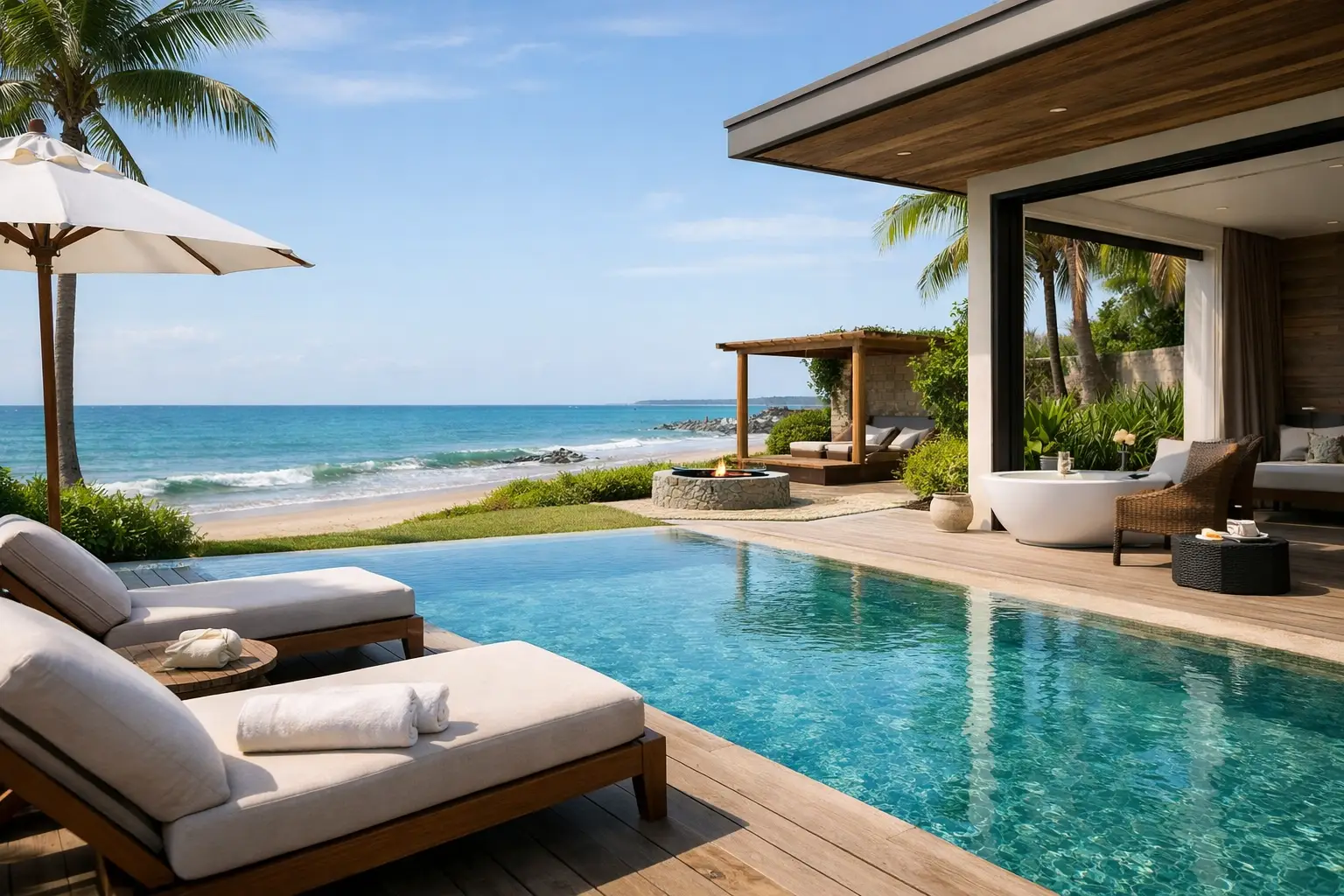 A Beachside Villa with Wellness, Perfected